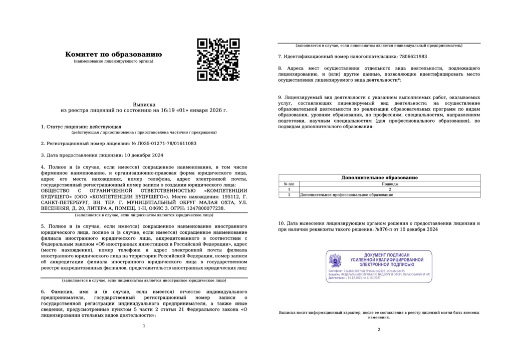 Скан лицензии